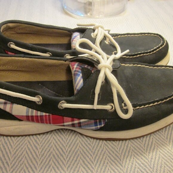 SPERRY Women’s Top Siders 9.5 M Navy & Plaid USED Good Condition - Picture 12 of 16